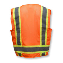 Load image into Gallery viewer, Radians SV6OM - Safety Orange Surveyor Safety Vest | Back View
