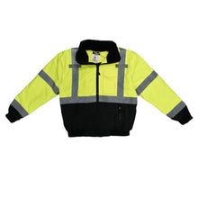 Load image into Gallery viewer, Radians SJ110B-3ZGS - Safety Green Hi-Viz Bomber Jacket | Front Flat View
