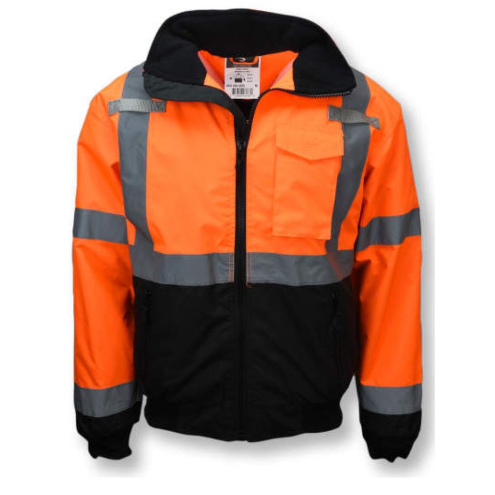 Radians SJ110B-3ZOS - Safety Orange Hi-Viz Bomber Jacket | Front View