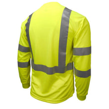 Load image into Gallery viewer, Radians ST21-3PGS - Safety Green Hi-Viz Long Sleeve Shirt | Back Right View
