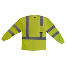 Load image into Gallery viewer, Radians ST21-3PGS - Safety Green Hi-Viz Long Sleeve Shirt | Front Flat View
