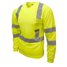 Load image into Gallery viewer, Radians ST21-3PGS - Safety Green Hi-Viz Long Sleeve Shirt | Front Left View
