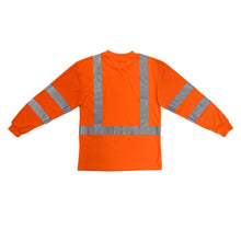 Load image into Gallery viewer, Radians ST21-3POS - Safety Orange Hi-Viz Long Sleeve Shirt | Back Flat View
