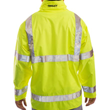 Load image into Gallery viewer, Tingley J23122 - Safety Green Hi-Viz Rain Jacket | Back View
