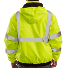 Load image into Gallery viewer, Tingley J26112 – Safety Green Hi-Viz Bomber Jacket | Back View 
