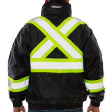 Load image into Gallery viewer, Tingley J26123C - Black Hi-Viz Bomber Jacket | Back View
