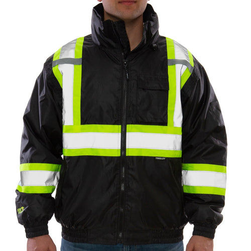 Tingley J26123C - Black Hi-Viz Bomber Jacket | Front View