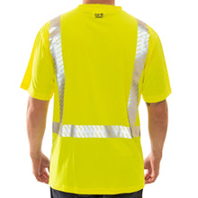 Load image into Gallery viewer, Tingley S74122 - Safety Green Hi-Viz Short Sleeve Shirt | Back View
