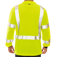 Load image into Gallery viewer, Tingley S75622 - Safety Green Hi-Viz Long Sleeve Shirt | Back View
