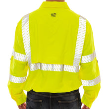 Load image into Gallery viewer, Tingley S76522 - Safety Green Hi-Viz Button Down Shirt | Back View
