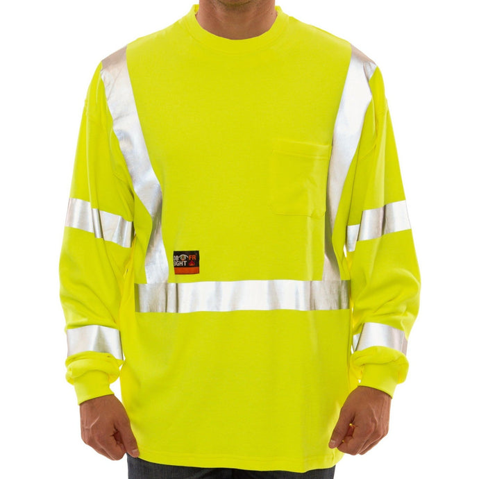  3C Products ST3000, ANSI/ISEA Class 3, Men's High Vis Long  Sleeve Safety T-Shirt, UV Protection, Reflective, Neon Green,S: Clothing,  Shoes & Jewelry